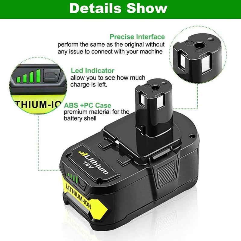 2 Packs 7.0Ah For Ryobi 18V P108 Battery replacement | High Capacity Li-ion Battery - Triple-Batteries