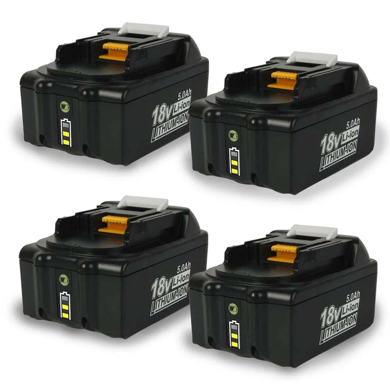 4 Pack For Makita 18V Battery Replacement | BL1850B 5.0Ah Li-ion Battery With LED Indicator I BL1840 BL1850 BL1830 - Triple-Batteries