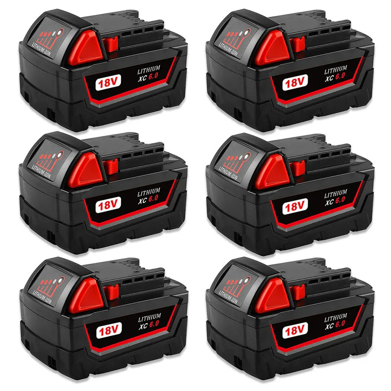 6.0Ah For Milwaukee M18 Battery Replacement | 18V 6.0Ah Li-ion Battery 6 Pack - Triple-Batteries