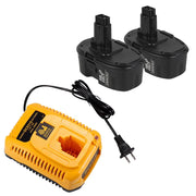 For Dewalt 18V Battery Replacement 3.6Ah | DC9096 NI-MH Battery 2 Pack With DC9310 Battery Charger For Dewalt 7.2V-18V XRP NI-CD & NI-MH Battery - Triple-Batteries