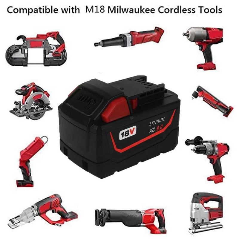 For Milwaukee M18 18V XC 9.0Ah Battery Replacement Li-Ion - Triple-Batteries