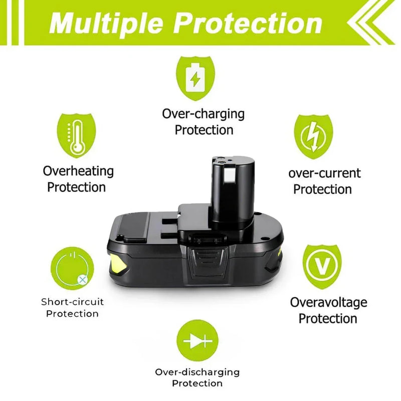 4 Packs For Ryobi 18V P102 P104 Battery Replacement | 3.0Ah Li-Ion Battery - Triple-Batteries
