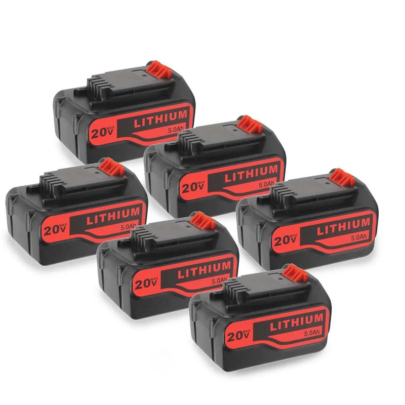 For Black and Decker LBXR20 Battery Replacement | 20V 5.0Ah Li-ion Battery 6 Pack - Triple-Batteries