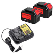 For DeWalt 20V MAX Battery | DCB200 9.0AH LI-ION Battery 2 Pack with DCB112 Charger For DeWalt 20V Battery Charger | Replace DCB112 DCB107 DCB105 - Triple-Batteries