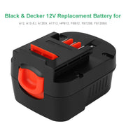 Upgraded For Black and Decker 12V 4.8Ah Replacement HPB12 NI-MH Battery | A1712 FS120B FSB12 HPB12 A12 A12-XJ A12EX FS120B Battery - Triple-Batteries