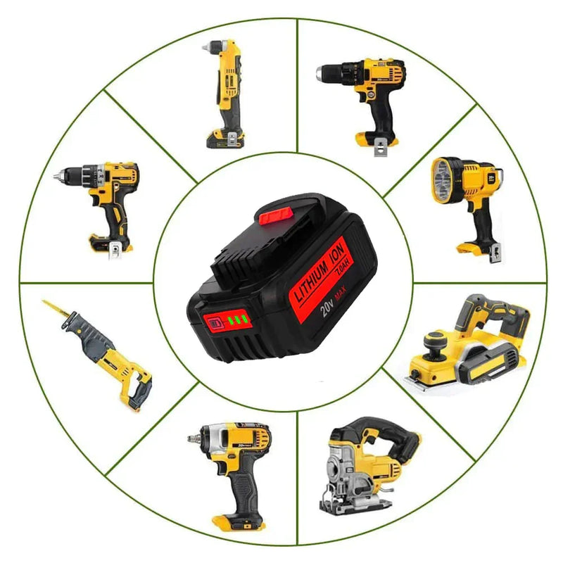 For DeWalt 7.0Ah Battery | 20V Max Li-ion Battery DCB200 DCB206 DCB201 DCB203 DCB180 - Triple-Batteries