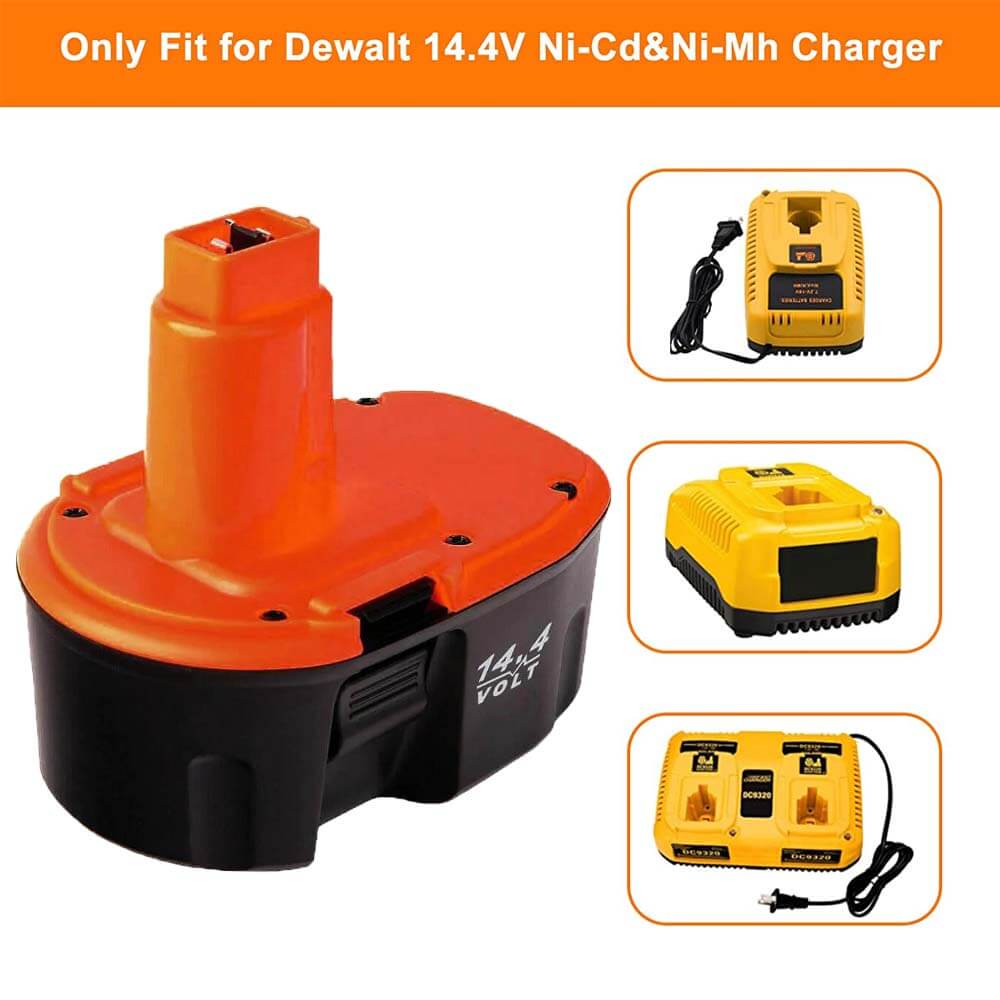 For Dewalt 14.4V Battery Replacement | DC9091 4.8Ah Ni-Mh Battery 4 Pack