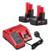 For Milwaukee M12 XC Battery Replacement 5.0AH 2 Pack With Rapid Charger For Milwaukee M12 M18 Battery - Triple-Batteries