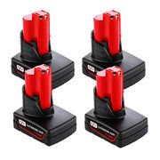 4 Pack 12V 7.0Ah For Milwaukee M12 Li-ion Replacement Battery - Triple-Batteries