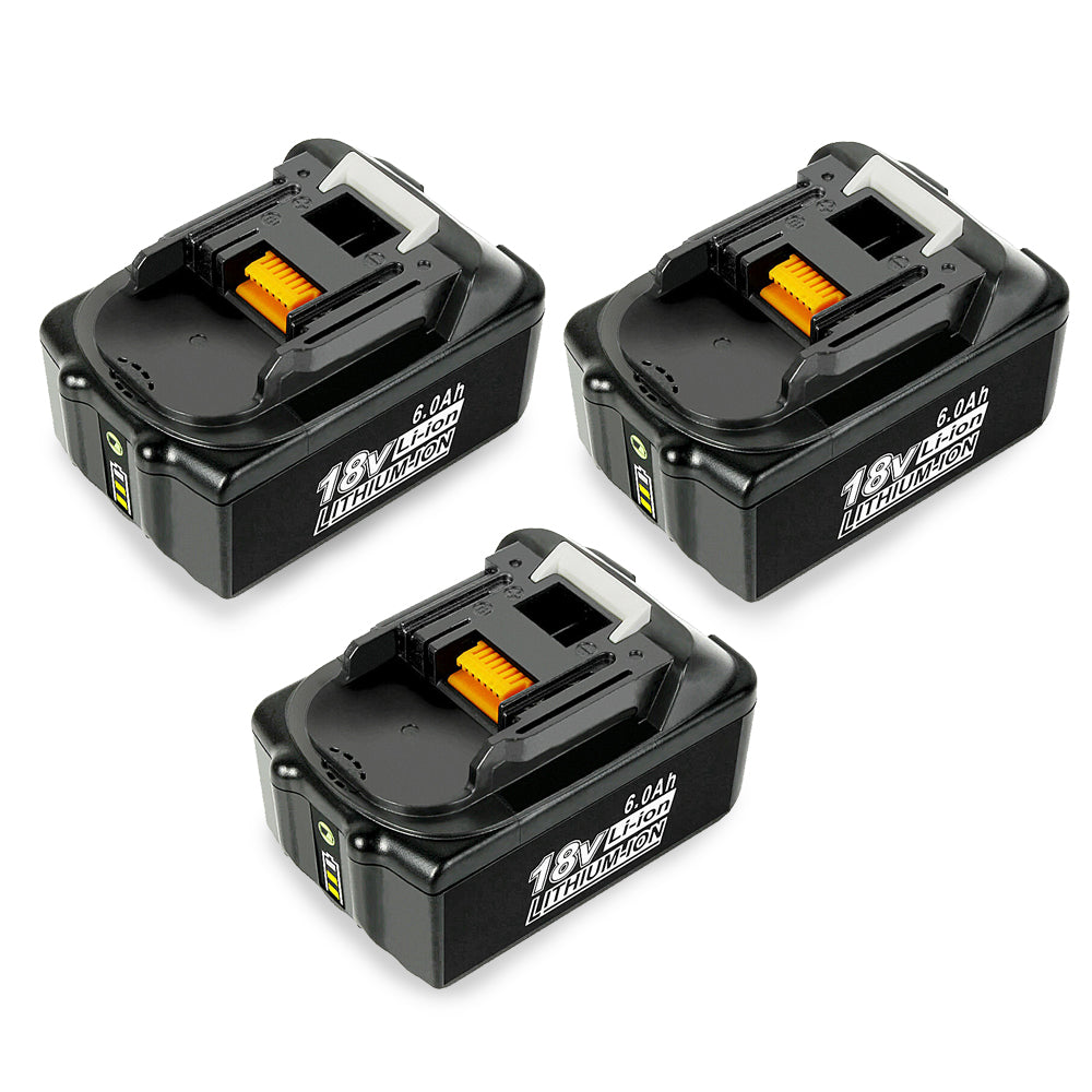 For Makita 18V Battery Replacement With LED Indicator | BL1860B BL1840 BL1850 BL1830 18V 6.0Ah Li-ion Battery 3 Pack