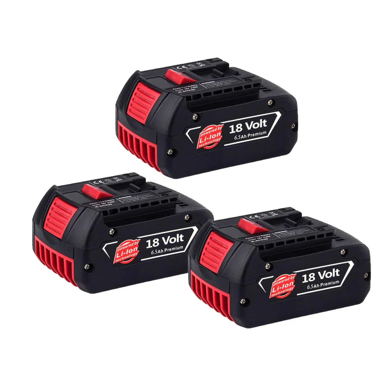 For Bosch 18V Battery Replacement | BAT610G 6.5Ah Li-ion Battery 3 Pack - Triple-Batteries