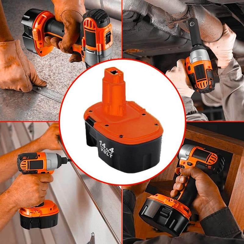 For Dewalt 14.4V Battery Replacement | DC9091 4.8Ah Ni-Mh Battery 4 Pack - Triple-Batteries
