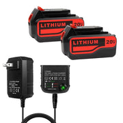 For Black and Decker 20V LB2X4020 6.0AH LI-ION Replacement Battery 2 Pack with LCS1620 10.8V-20V LITHIUM Charger For LB2X4020 LBXR20 - Triple-Batteries