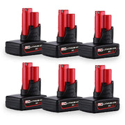 5.0Ah For Milwaukee M12 Battery Replacement | 12V Li-ion Battery 6 Pack - Triple-Batteries