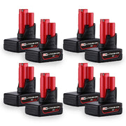 5.0Ah For Milwaukee M12 Battery Replacement | 12V Li-ion Battery 8 Pack - Triple-Batteries