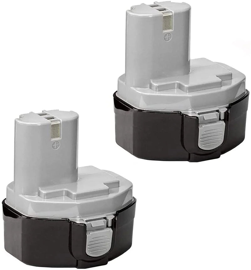 2 Pack For Makita 14.4V 1420 Battery Replacement | 4.8Ah Ni-Mh Battery Grey - Triple-Batteries