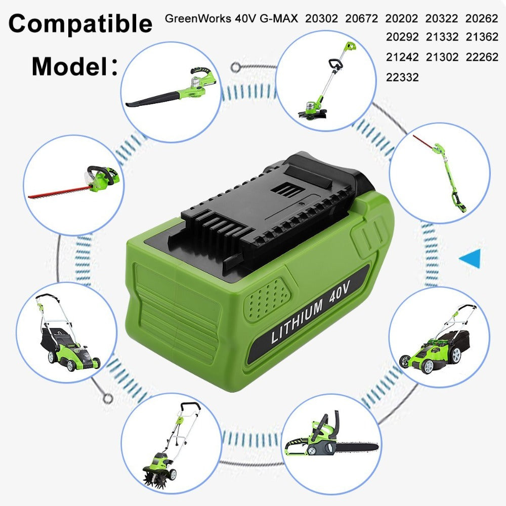 For GreenWorks 40V 7.0Ah Battery Replacement | Lithium Battery 29472 29462 Battery For GreenWorks 40V G-MAX Power Tools