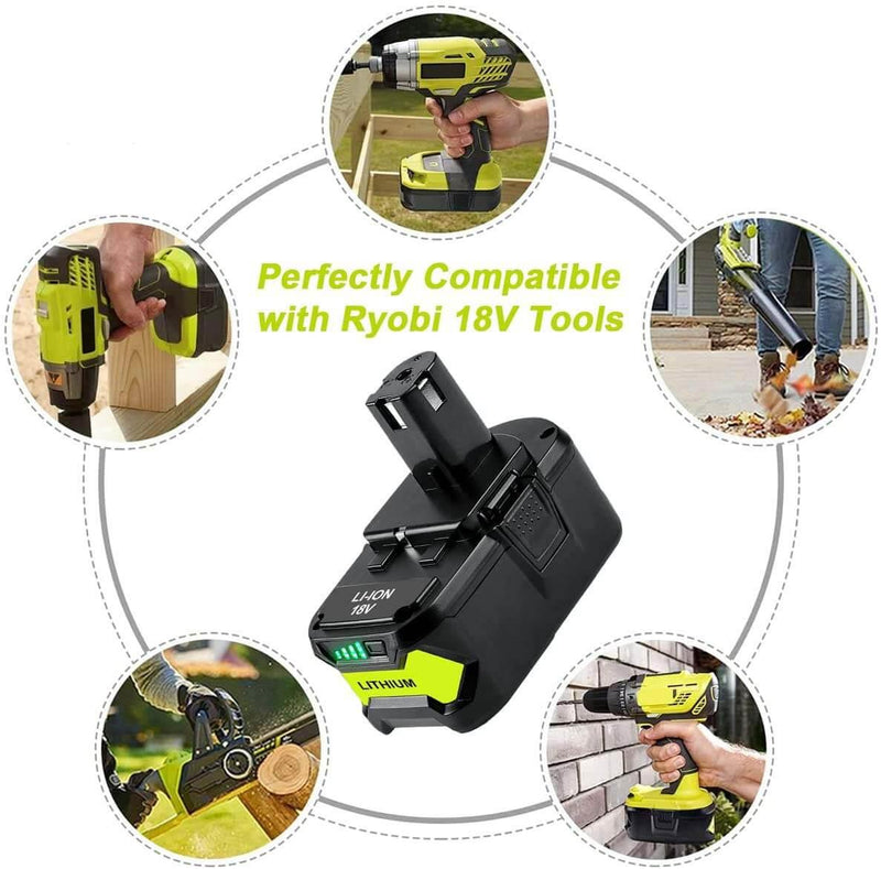 4 Packs 7.0Ah For Ryobi 18V P108 Battery replacement | High Capacity Li-ion Battery - Triple-Batteries