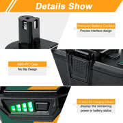 For Ryobi 18V Battery Replacement 6.0Ah | P108 Ryobi Drill Battery 3 Packs - Triple-Batteries