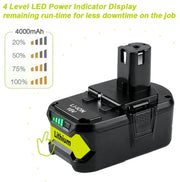 For Ryobi 18V Battery Replacement | Ryobi P102 P108 Battery 4.0Ah - Triple-Batteries