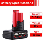 For Milwaukee M12 XC Battery Replacement 5.0AH 2 Pack With Rapid Charger For Milwaukee M12 M18 Battery - Triple-Batteries