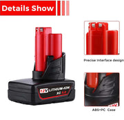 For Milwaukee M12 XC Battery Replacement 5.0AH 2 Pack With Rapid Charger For Milwaukee M12 M18 Battery - Triple-Batteries