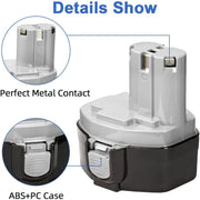 2 Pack For Makita 14.4V 1420 Battery Replacement | 4.8Ah Ni-Mh Battery Grey - Triple-Batteries