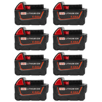 6.0Ah For Milwaukee M18 Battery Replacement | 18V 6.0Ah Li-ion Battery 8 Pack - Triple-Batteries