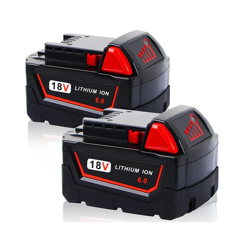 For Milwaukee M18 18V Battery Replacement 6.0Ah 2 Pack - Triple-Batteries