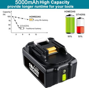4 Pack For Makita 18V Battery Replacement | BL1850B 5.0Ah Li-ion Battery With LED Indicator I BL1840 BL1850 BL1830 - Triple-Batteries