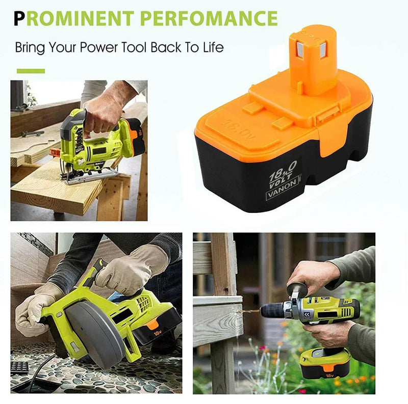 4 Packs For Ryobi 18V Battery Replacement | P100 4.8Ah Ni-MH Battery - Triple-Batteries