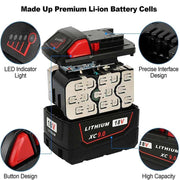 9.0Ah For Milwaukee M18 Battery Replacement | 18V High Capacity Li-Ion Battery 4 Pack - Triple-Batteries