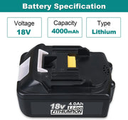 For Makita 18V Battery Replacement | BL1840B 4.0Ah Lithium BL1830 BL1840 BL1845 Battery - Triple-Batteries