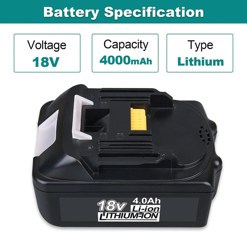 For Makita 18V Battery Replacement | BL1840B 4.0Ah Lithium BL1830 BL1840 BL1845 Battery - Triple-Batteries
