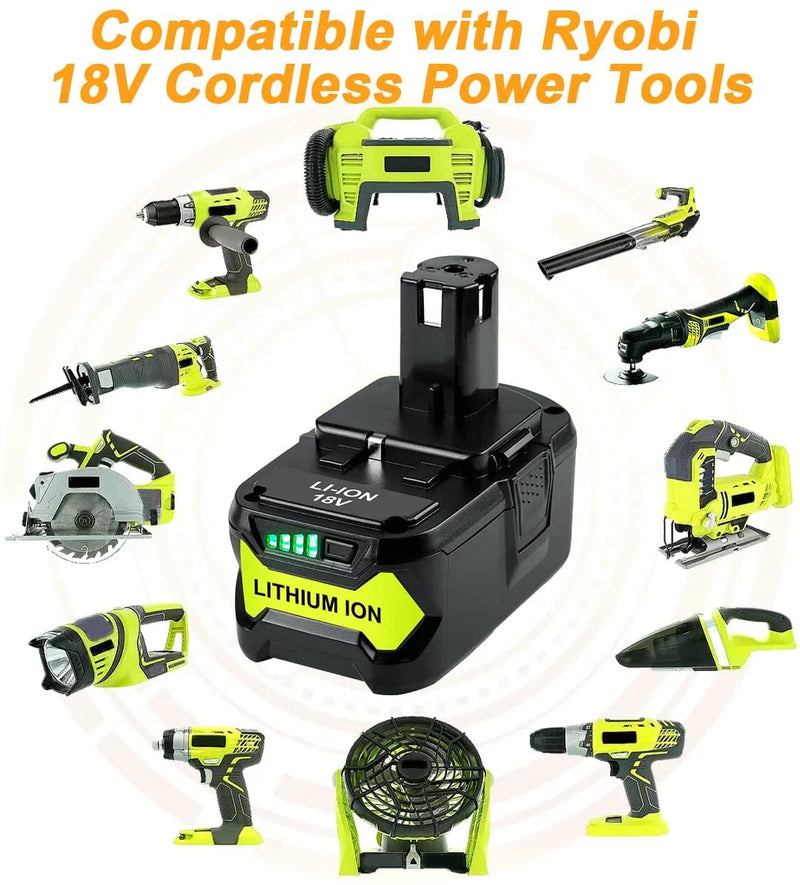 For Ryobi 18V Battery Replacement 6.0Ah | P108 Ryobi Drill Battery - Triple-Batteries