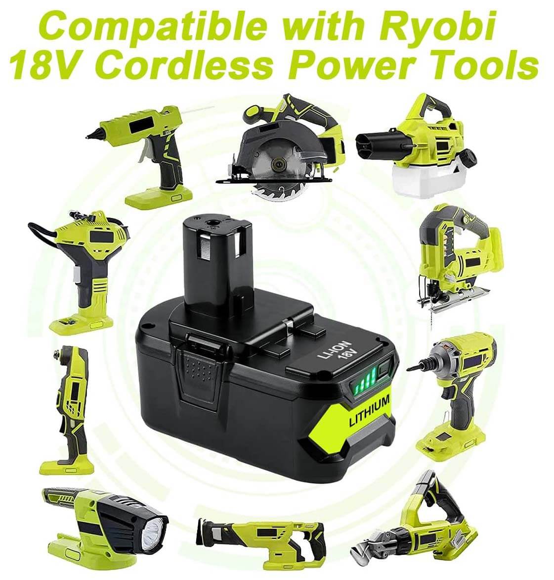 4.0Ah For Ryobi 18V Battery Replacement | Ryobi P104 P102 P108 Battery 6 Pack