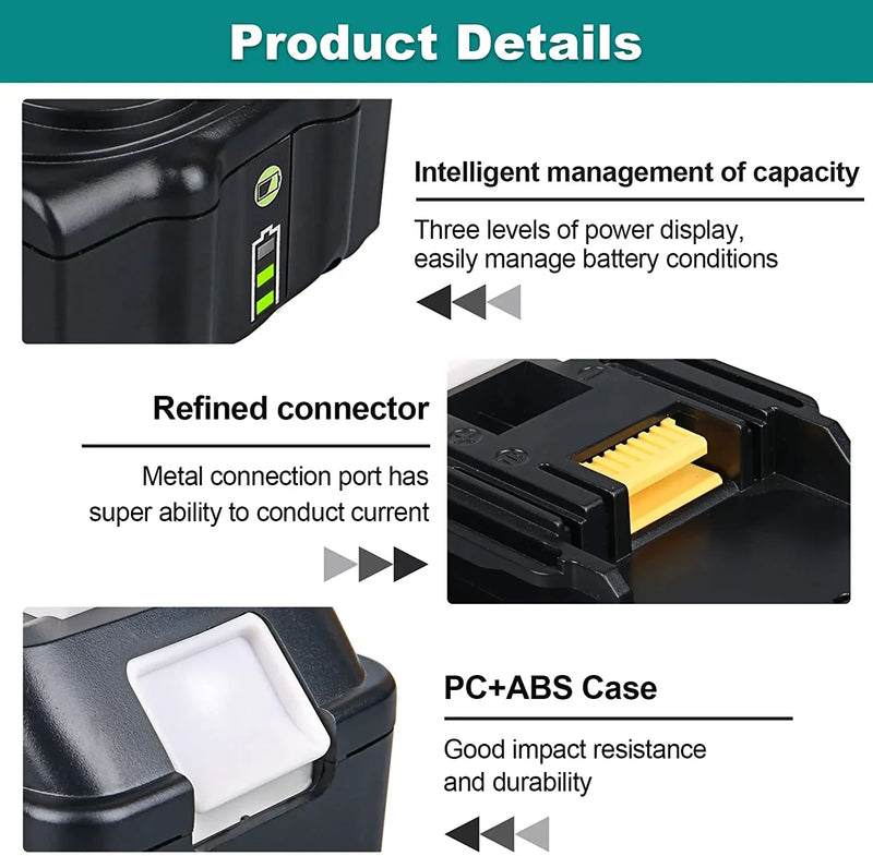 For Makita 18V Battery Replacement | BL1840B 4.0Ah Lithium BL1830 BL1840 BL1845 Battery - Triple-Batteries
