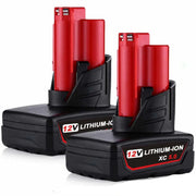 For Milwaukee M12 12V Battery Replacement | 5.0Ah Li-ion Battery 2 Pack - Triple-Batteries