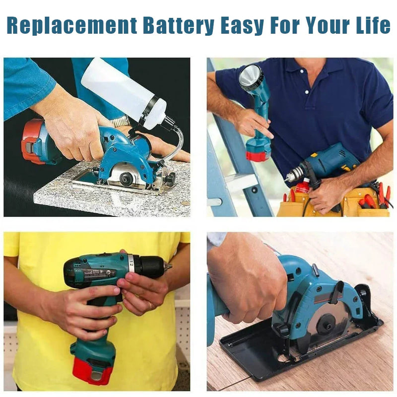 2 Pack For Makita 14.4V 1420 Battery Replacement | 4.8Ah Ni-Mh Battery Grey - Triple-Batteries