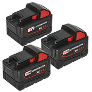 For Milwaukee M18 Battery Replacement | 18V 9.0Ah Li-Ion Battery 3 Pack - Triple-Batteries