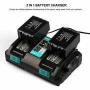 For Makita 18V Battery Charger | DC18RD Dual Port Rapid Charger for BL1850 BL1830 Lithium-Ion Battery - Triple-Batteries
