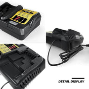 For DeWalt 20V MAX Battery | DCB200 6.0Ah LI-ION Battery 2 Pack with DCB112 Charger For DeWalt 20V Battery Charger | Replace DCB112 DCB107 DCB105 - Triple-Batteries
