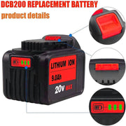 9.0Ah For DeWalt 20V Battery Replacement | Max XR Li-ion Battery DCB209 DCB205 DCB200 2 Pack - Triple-Batteries
