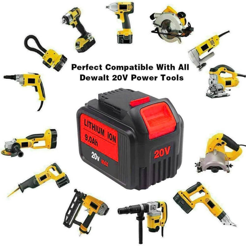 9.0Ah For DeWalt Battery Replacement | 20V Max Xr Li-ion Battery DCB200 DCB204 DCB206 DCB205-2 6 Pack - Triple-Batteries