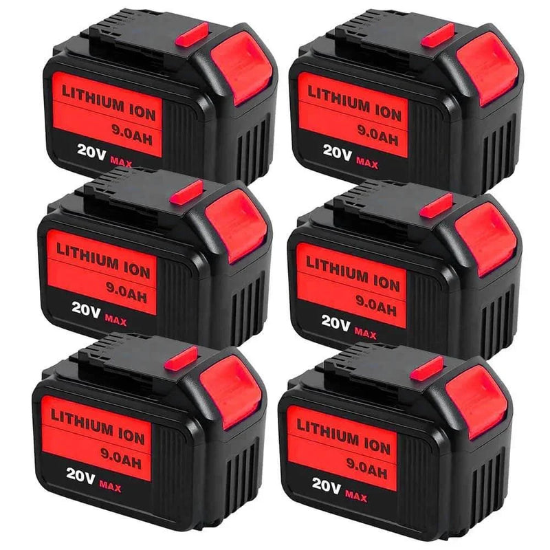 9.0Ah For DeWalt Battery Replacement | 20V Max Xr Li-ion Battery DCB200 DCB204 DCB206 DCB205-2 6 Pack - Triple-Batteries