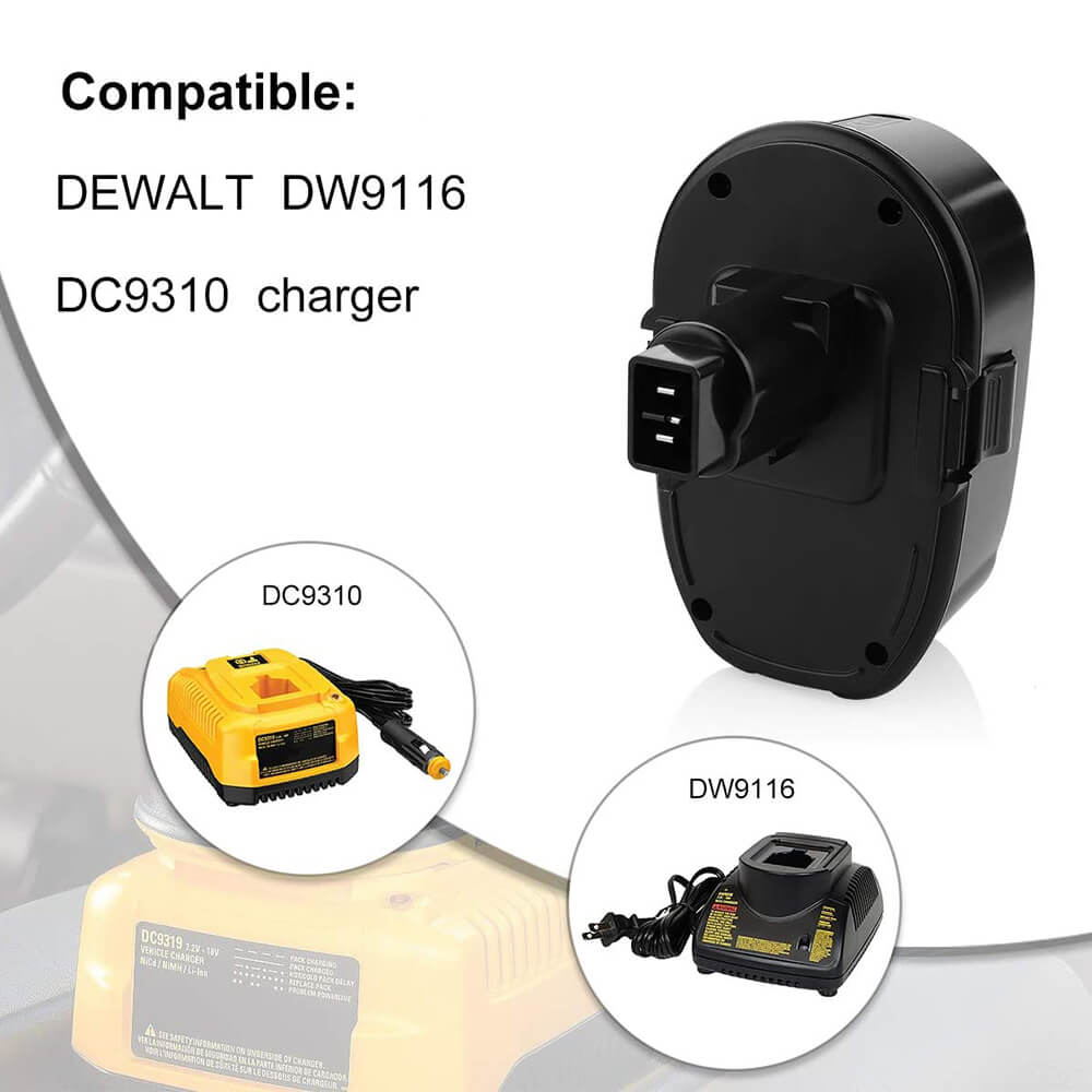 6.0Ah For Dewalt 18V Battery Replacement | DC9096 DC9098 DW9096 DW9098 Li-ion Battery Black 2 Pack