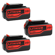 For Black and Decker LBXR20 Battery Replacement | 20V 5.0Ah Li-ion Battery 3 Pack - Triple-Batteries