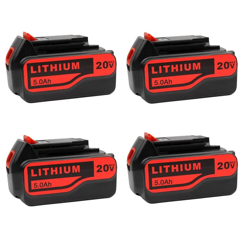 For Black and Decker 20V 5.0Ah Battery Replacement | LB2X4020 LBXR20 Li-ion Battery 4 Pack - Triple-Batteries