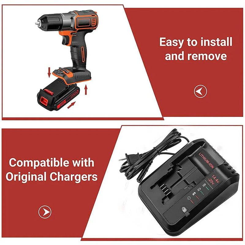 For Black and Decker 20V Battery Replacement | LBXR20 3.0Ah Li-ion Battery - Triple-Batteries