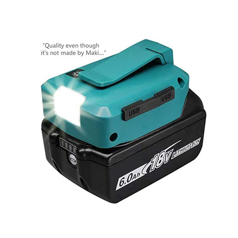 For Makita Replacement ADP05 Power Source, USB Charger Adapter for LXT Lithium-Ion 14.4V 18V, Fast Charging Converter with LED Light - Triple-Batteries